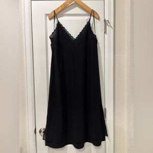 Zara black lace-trimmed slip dress size medium